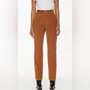 Denim Form Highrise Beige Corduroy Pants
